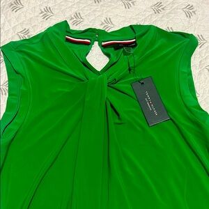 Tommy Hilfiger Green Asymmetrical Blouse with Cut Out